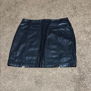Elegant Black Leather Skirt